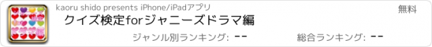 おすすめアプリ クイズ検定for　ジャニーズ　ドラマ編