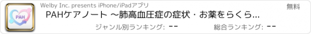 おすすめアプリ PAHケアノート ～肺高血圧症の症状・お薬をらくらく管理～