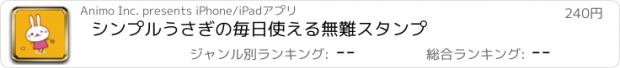 おすすめアプリ シンプルうさぎの毎日使える無難スタンプ