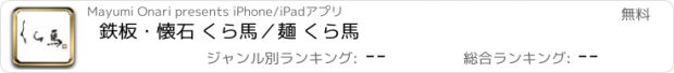 おすすめアプリ 鉄板・懐石 くら馬／麺 くら馬