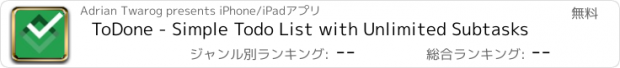 おすすめアプリ ToDone - Simple Todo List with Unlimited Subtasks