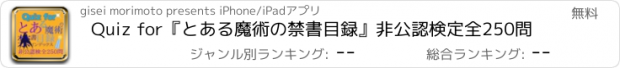 おすすめアプリ Quiz for『とある魔術の禁書目録』非公認検定全250問