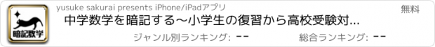 おすすめアプリ 中学数学を暗記する～小学生の復習から高校受験対策まで～暗記アプリ マナビミライ