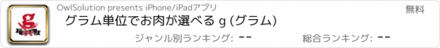 おすすめアプリ グラム単位でお肉が選べる g (グラム)