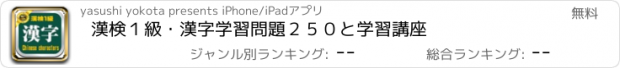 おすすめアプリ 漢検１級・漢字学習問題２５０と学習講座