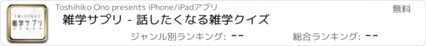 おすすめアプリ 雑学サプリ - 話したくなる雑学クイズ