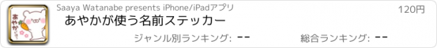 おすすめアプリ あやかが使う名前ステッカー