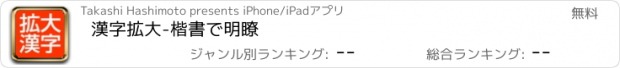 おすすめアプリ 漢字拡大-楷書で明瞭