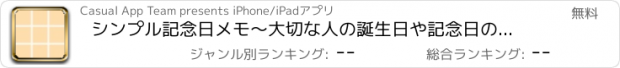 おすすめアプリ シンプル記念日メモ〜大切な人の誕生日や記念日のメモとして〜