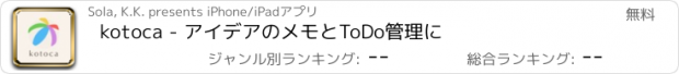 おすすめアプリ kotoca - アイデアのメモとToDo管理に