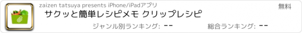 おすすめアプリ サクッと簡単レシピメモ クリップレシピ