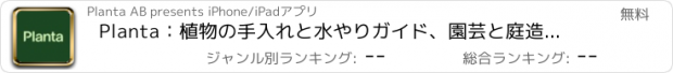 おすすめアプリ Planta：植物の手入れと水やりガイド、園芸と庭造りのコツ