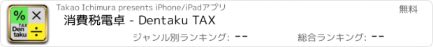 おすすめアプリ 消費税電卓 - Dentaku TAX