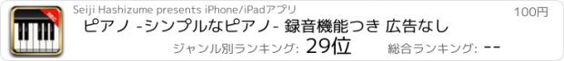 おすすめアプリ ピアノ -シンプルなピアノ- 録音機能つき 広告なし