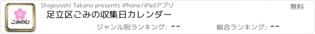 おすすめアプリ 足立区ごみの収集日カレンダー