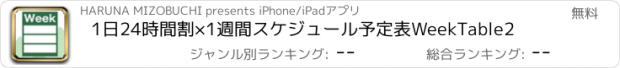 おすすめアプリ 1日24時間割×1週間スケジュール予定表WeekTable2