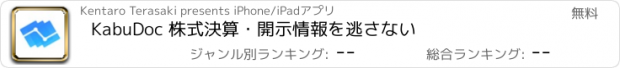 おすすめアプリ KabuDoc 株式決算・開示情報を逃さない