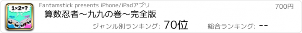 おすすめアプリ 算数忍者〜九九の巻〜完全版