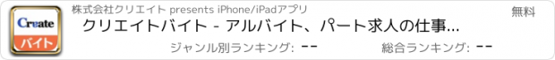 おすすめアプリ クリエイトバイト - アルバイト、パート求人の仕事探しアプリ