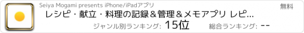 おすすめアプリ レシピ・献立・料理の記録＆管理＆メモアプリ レピッタ