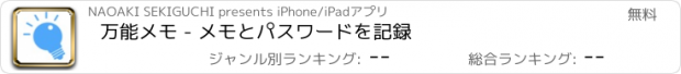 おすすめアプリ 万能メモ - メモとパスワードを記録