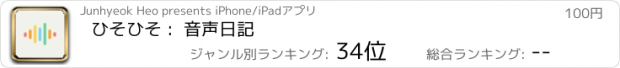 おすすめアプリ ひそひそ :  音声日記