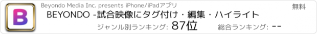 おすすめアプリ BEYONDO -試合映像にタグ付け・編集・ハイライト
