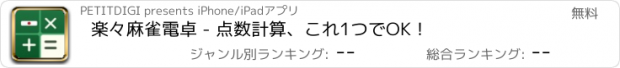 おすすめアプリ 楽々麻雀電卓 - 点数計算、これ1つでOK！