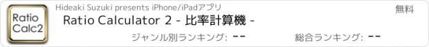 おすすめアプリ Ratio Calculator 2 - 比率計算機 -