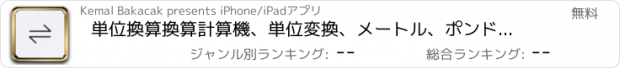 おすすめアプリ 単位換算換算計算機、単位変換、メートル、ポンド、インチ