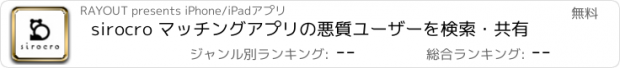 おすすめアプリ sirocro マッチングアプリの悪質ユーザーを検索・共有