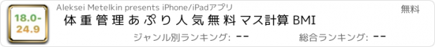 おすすめアプリ 体 重 管 理 あ ぷ り 人 気 無 料 マス計算 BMI