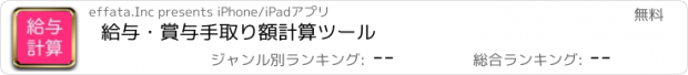 おすすめアプリ 給与・賞与手取り額計算ツール