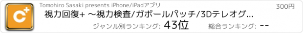 おすすめアプリ 視力回復+ 〜視力検査/ガボールパッチ/3Dテレオグラム〜
