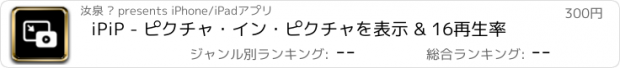 おすすめアプリ iPiP - ピクチャ・イン・ピクチャを表示 & 16再生率