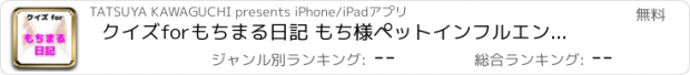 おすすめアプリ クイズforもちまる日記 もち様ペットインフルエンサー猫検定