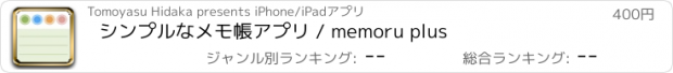 おすすめアプリ シンプルなメモ帳アプリ / memoru plus