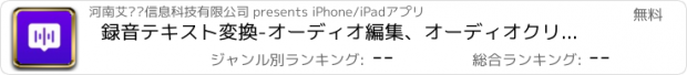 おすすめアプリ 録音テキスト変換-オーディオ編集、オーディオクリップ