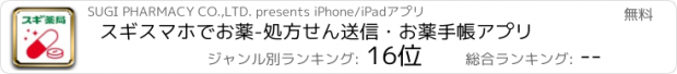 おすすめアプリ スギスマホでお薬-処方せん送信・お薬手帳アプリ