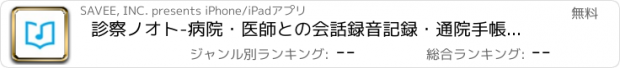 おすすめアプリ 診察ノオト-病院・医師との会話録音記録・通院手帳ノートアプリ