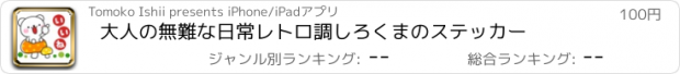 おすすめアプリ 大人の無難な日常レトロ調しろくまのステッカー