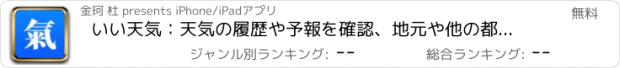 おすすめアプリ いい天気：天気の履歴や予報を確認、地元や他の都市、地域に対応