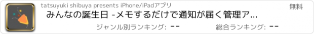 おすすめアプリ みんなの誕生日 -メモするだけで通知が届く管理アプリ-