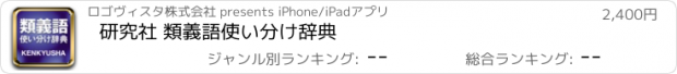 おすすめアプリ 研究社 類義語使い分け辞典