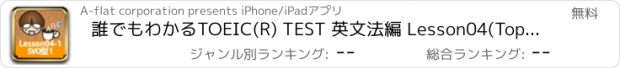 おすすめアプリ 誰でもわかるTOEIC(R) TEST 英文法編 Lesson04(Topic1:SVO型の基本と例文）