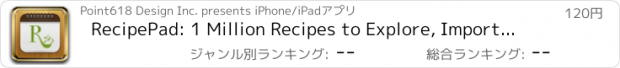 おすすめアプリ RecipePad: 1 Million Recipes to Explore, Import, Organize and Share