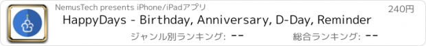 おすすめアプリ HappyDays - Birthday, Anniversary, D-Day, Reminder