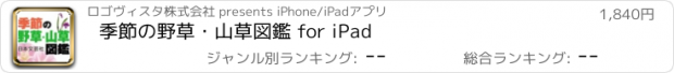 おすすめアプリ 季節の野草・山草図鑑 for iPad