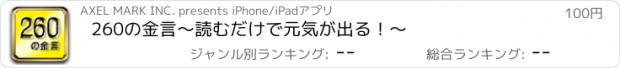 おすすめアプリ 260の金言〜読むだけで元気が出る！〜