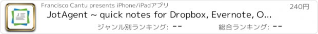 おすすめアプリ JotAgent ~ quick notes for Dropbox, Evernote, OneDrive
